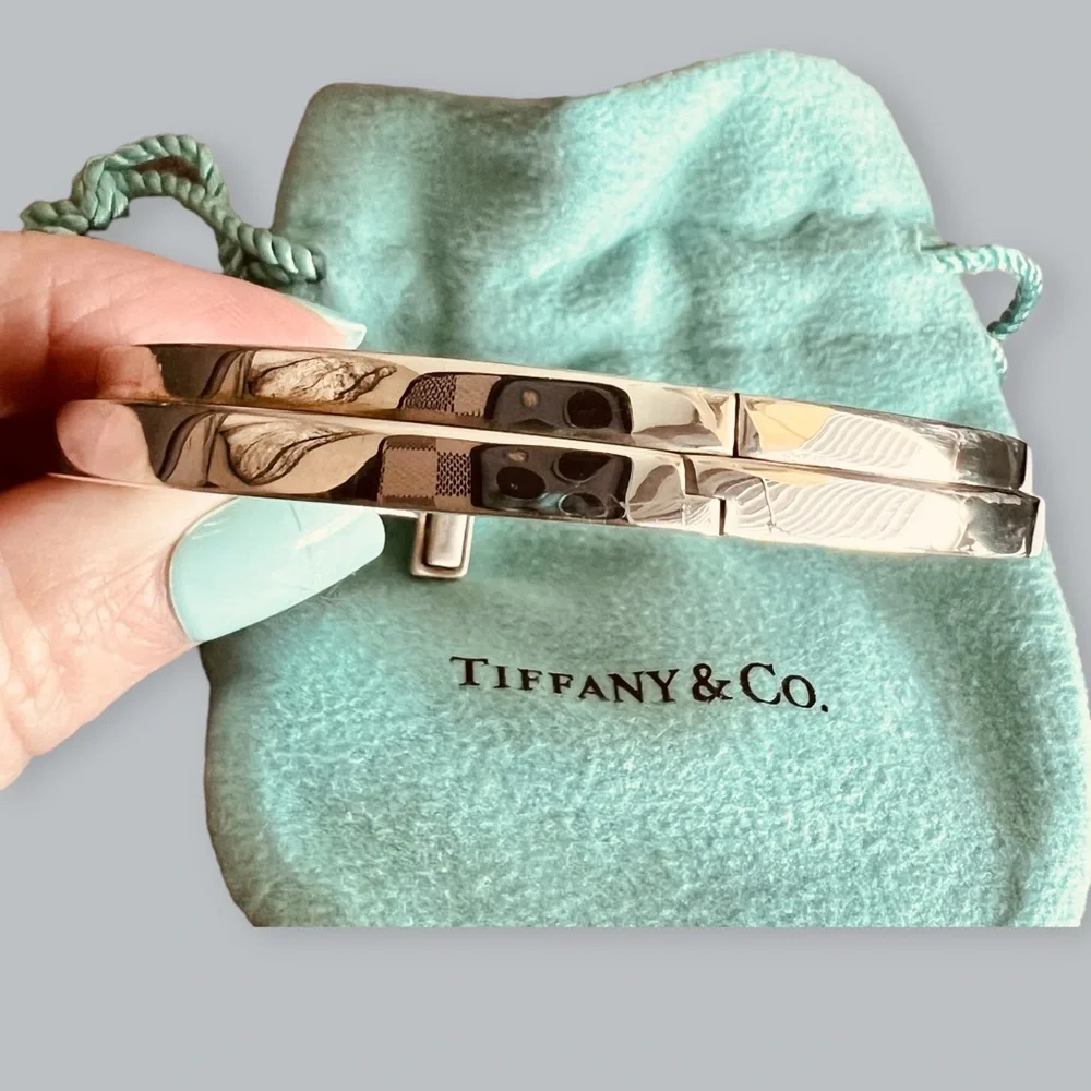 *SOLD* Authentic Tiffany & Co Diamond Square Wrap Bracelet SIZE MEDIUM - Picture 7 of 14